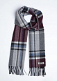 Foxford Maroon and Grey Lambswool Scarf